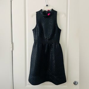 Lilly Pulitzer Zaria black onyx polka dot jacquard dress size 2 nwt formal funer